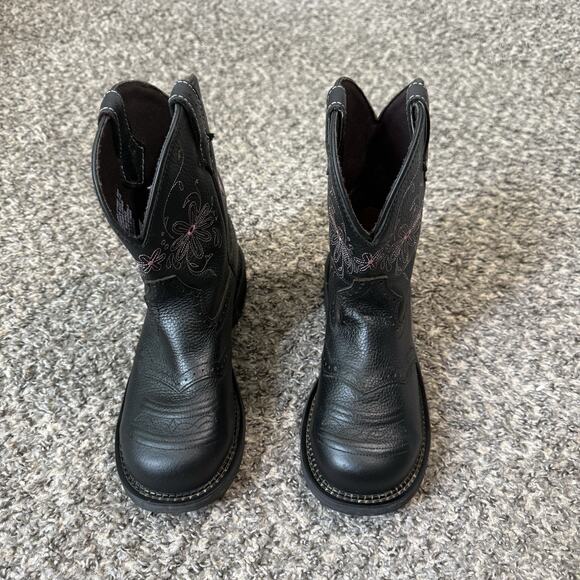 Justin Work Boots Gypsy Wanette 8 Inch Steel Toe Western 7.5 B Black Leather - Picture 2 of 8